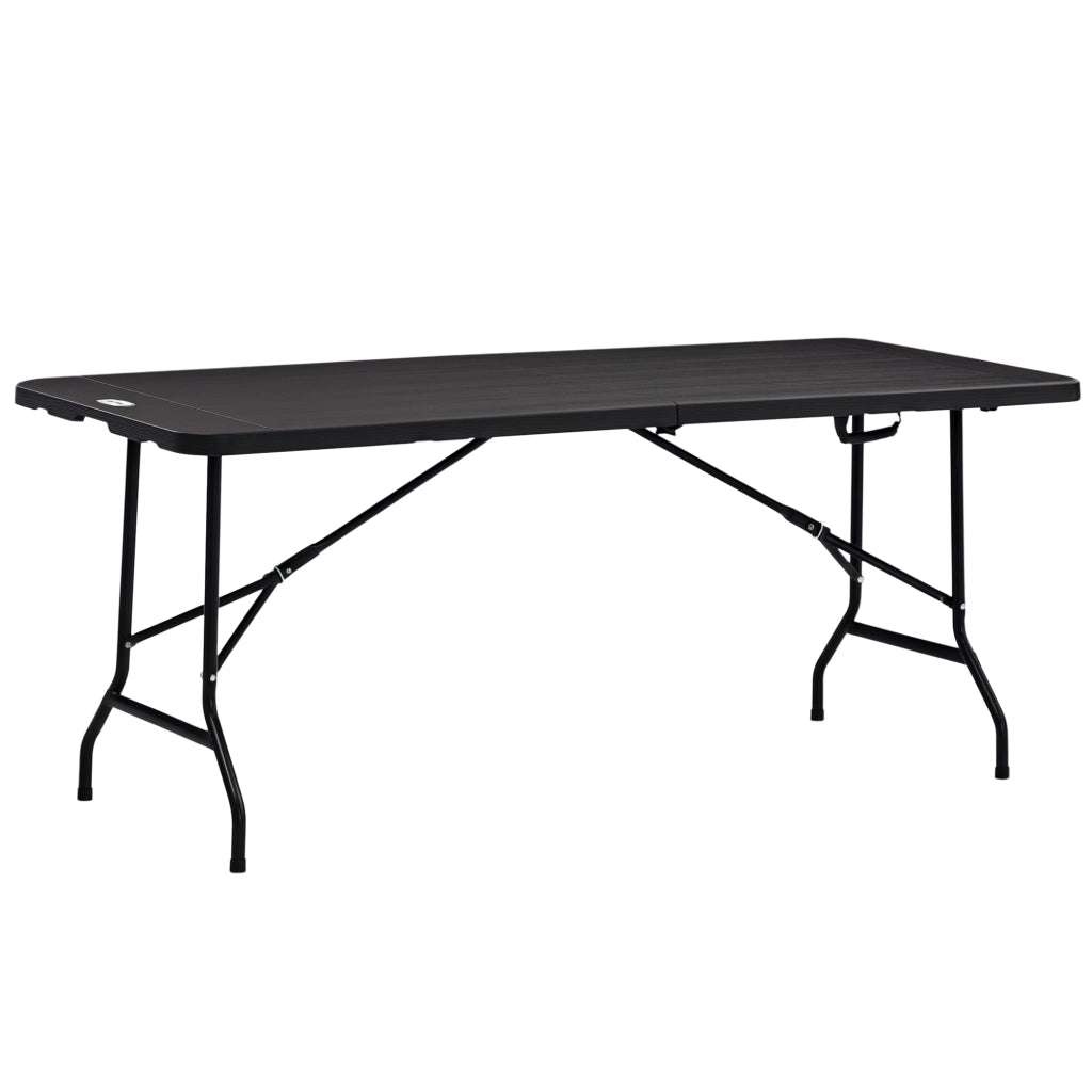 Tavolo da pranzo allungabile pieghevole per 6 persone ¨C zephmum ¨C acciaio e HDPE, 180x75.5x73cm, grigio scuro