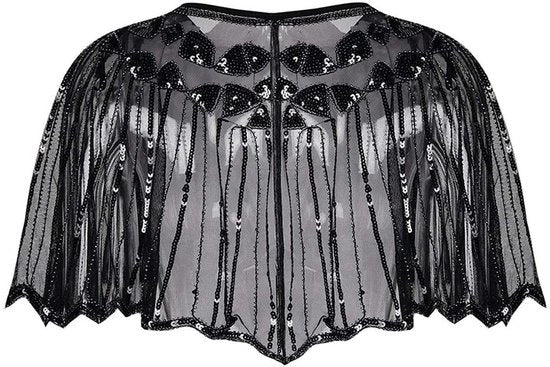 Cappotto a Pailletten - Stile Flapper - Retro - Per la Sera o la Festa - Lunghezza Corta 45cm - Tela di Poliestere