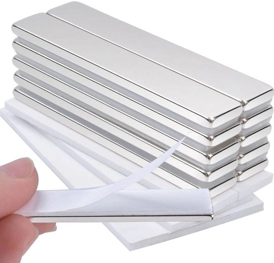 Magnetici Neodymium Rettangolari Autoadesivi, Extra Resistenti, Ideali per Tavole Magnetiche, Cucina, Mobili, Ufficio e Fai da Te, 10 pezzi.