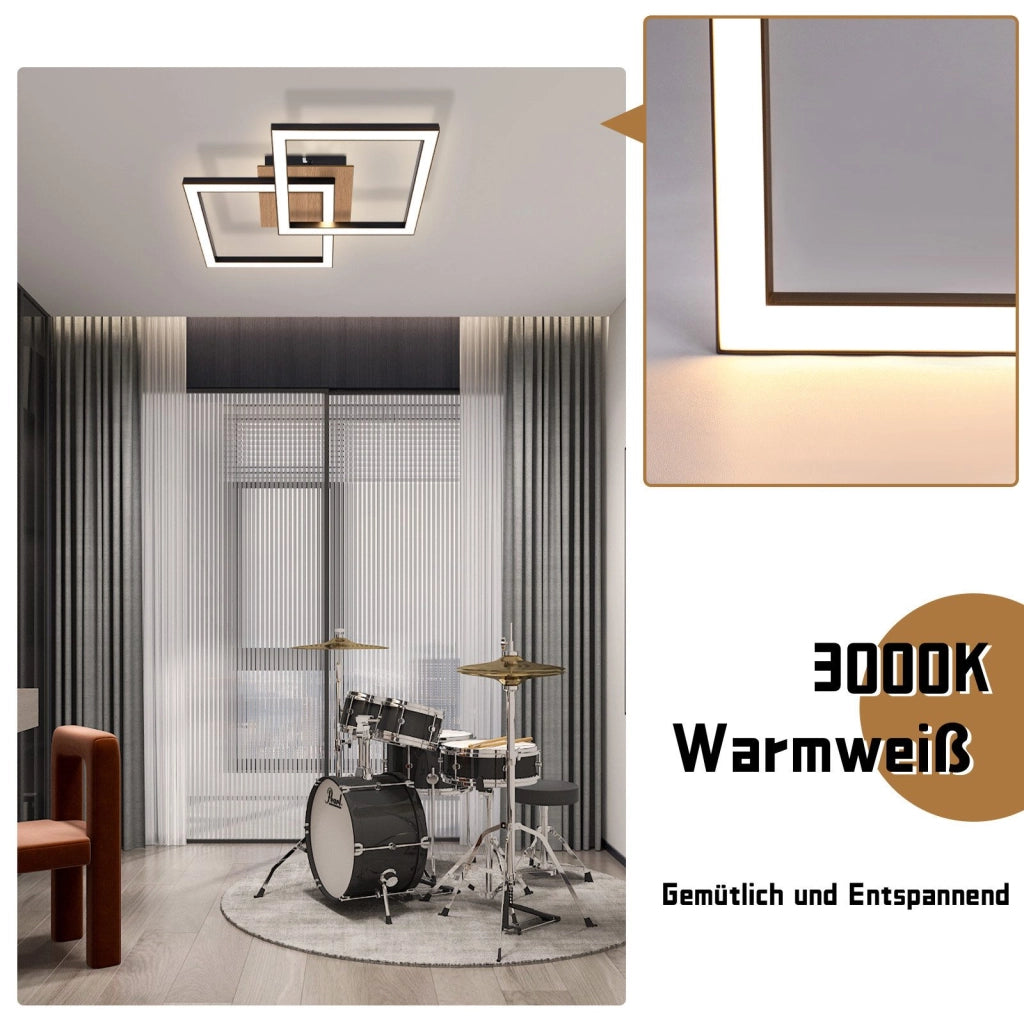 ZMH Lampada da soffitto LED Moderna 24W Retro Luce Calda per Soggiorno Cucina Ingresso