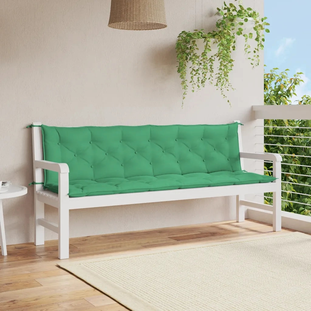 Cuscini per Panca 2 pz Verdi 200x50x7 cm in Tessuto Oxford 315045
