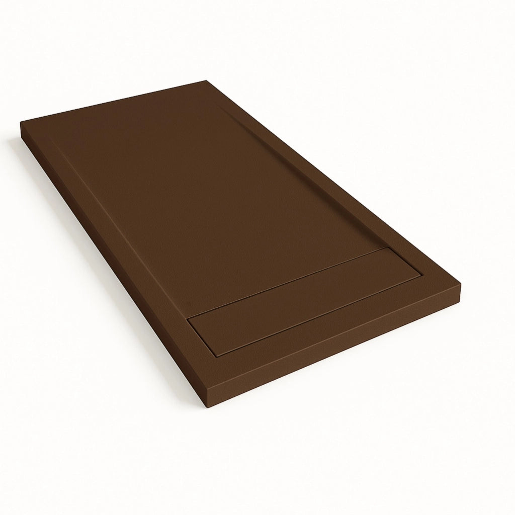 Piatto doccia Bidai con bordo 90X80 cm colore Marrone cioccolato RAL 8017 griglia Cioccolato