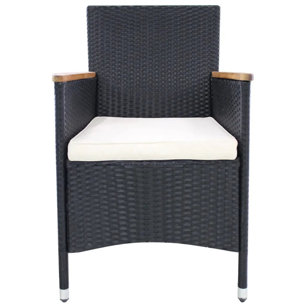 Sedie da Giardino 2 pz con Cuscini in Polyrattan Nere 42572