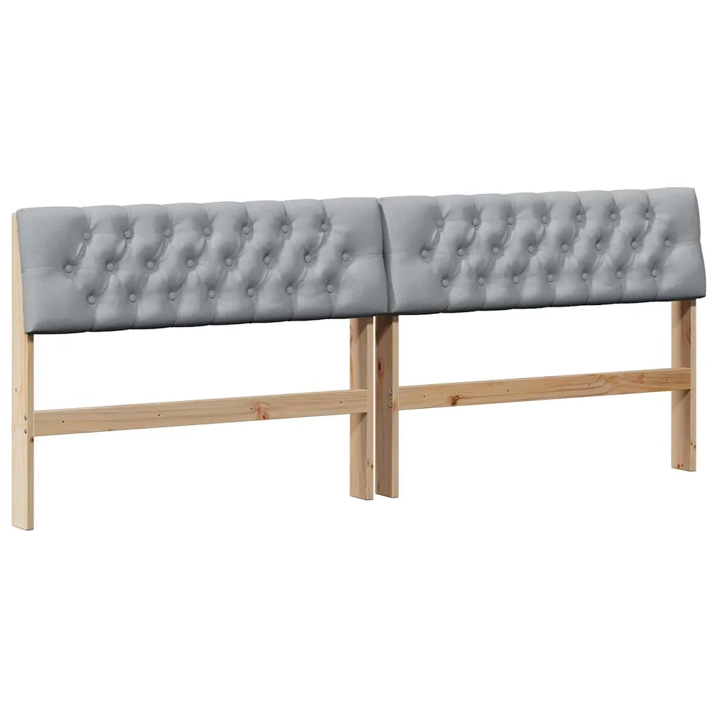 Testiera imbottita Grigio chiaro 200 cm Pino massello