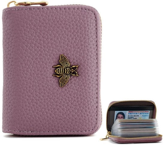 Portamonete con chiusura a raccatto - Protezione RFID - 20 slot per carte - Design morbido e duraturo - Donna