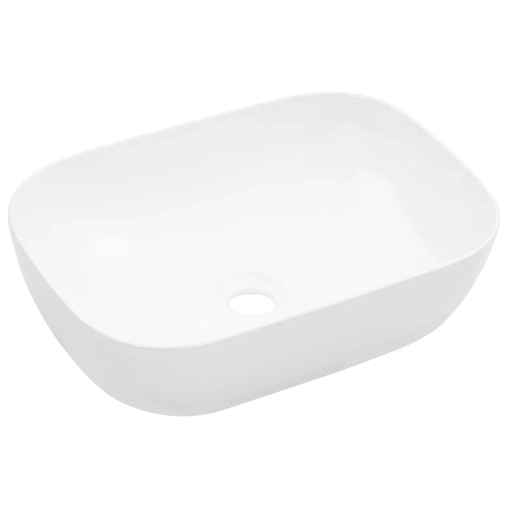 Lavabo da appoggio per l'interno del bagno cabina doccia cabina WC 45,5 x 32 cm ceramica bianca 02_0002624