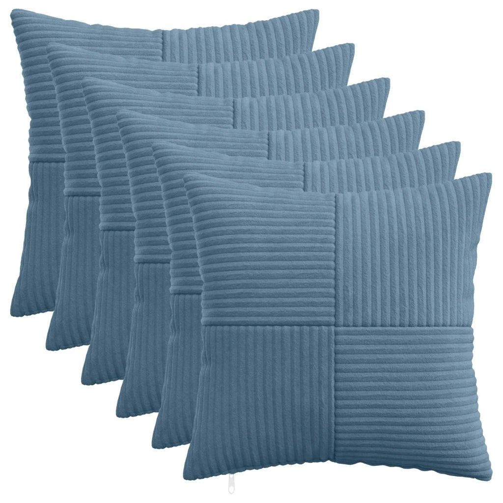 Federa 6 pcs ALMELO Blu 40 x 40 cm corduroy 914189