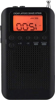 Radio digitale portatile con ricezione AM FM - 2 bande stereo e schermo ICD - inclusa cuffia auricolare
