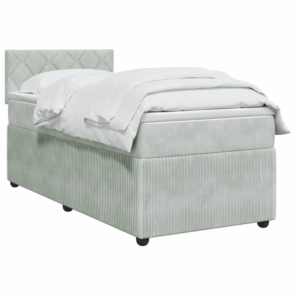 Letto box spring con materasso Grigio Chiaro 80 x 200 cm 3451571