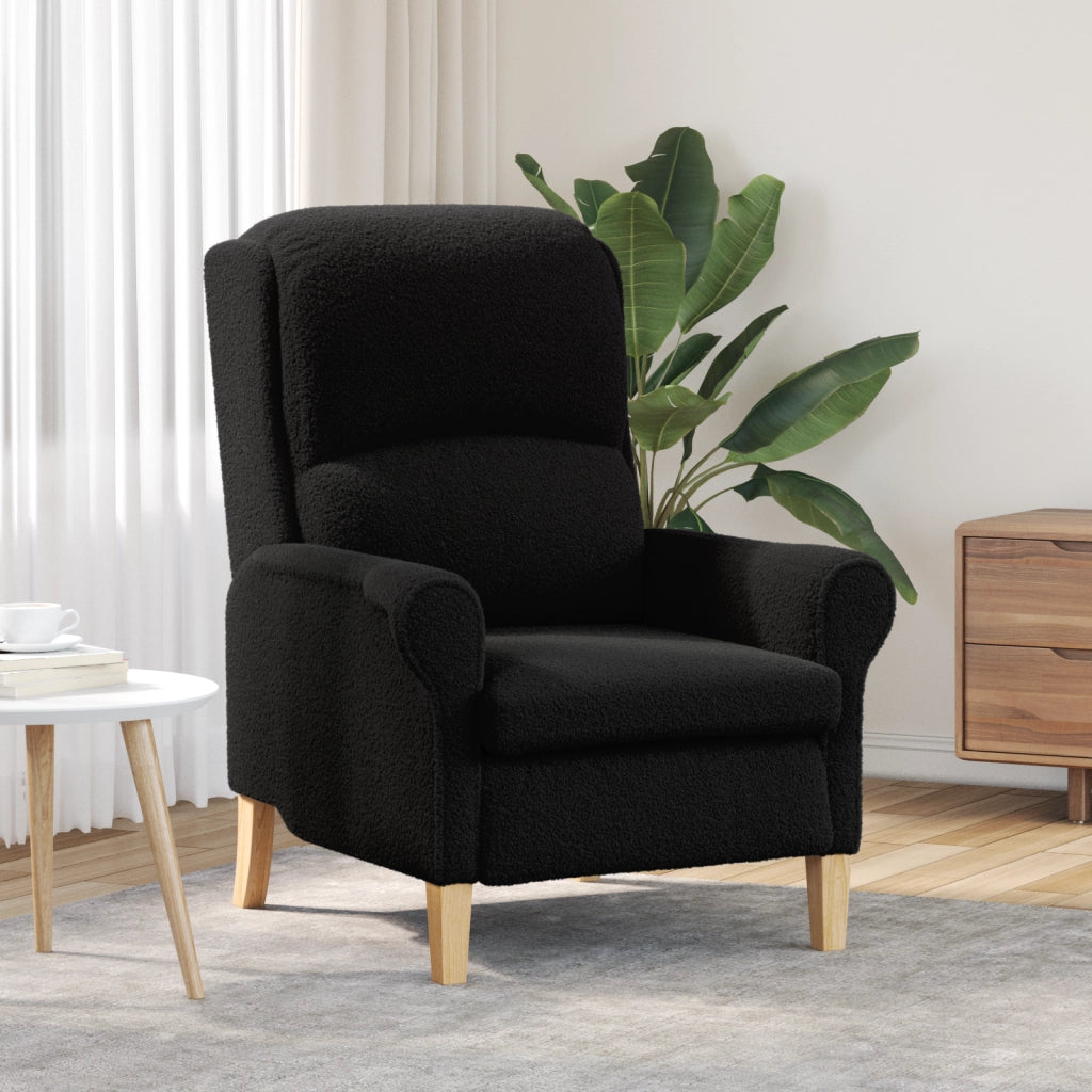 Poltrona Ergonomica Nero Tessuto, Legno Standard Ergonomica