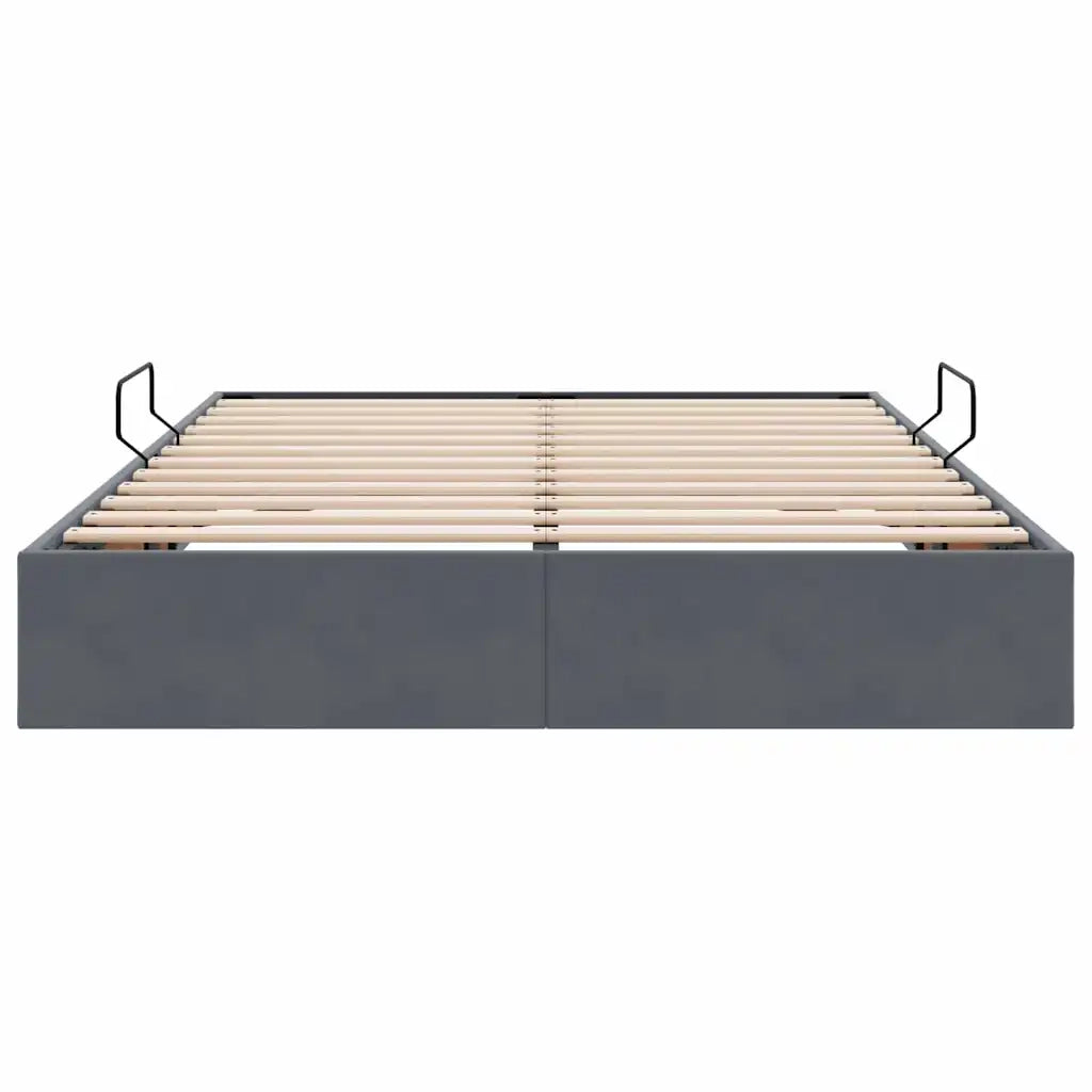 Letto con Contenitore Grigio Scuro 135 x 190 cm Velluto 3370126