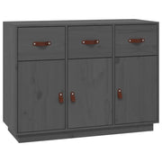 Buffet credenza cassettiera armadio mobile contenitore organizer per cucina soggiorno salotto 100 x 40 x 75 cm legno massello di pino grigio 02_0031766