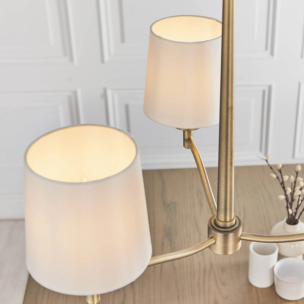 Lampadario 3 luci ottone antico opaco E14 Ortona Endon