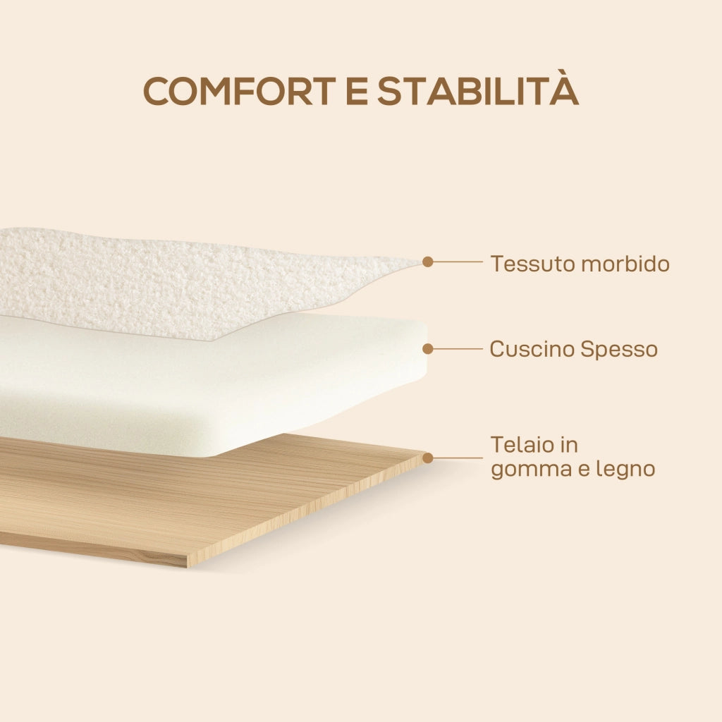 Poltrona Relax in Tessuto con Braccioli e Gambe in Legno ¨C Zephmum ¨C Crema