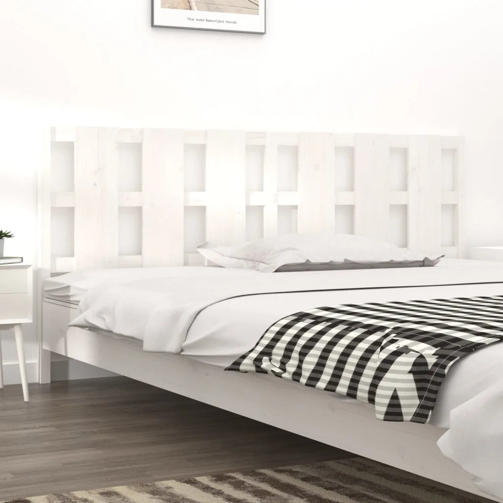 Testiera per Letto-Testata-Testiera Decorativa Bianca 205,5x4x100 cm Legno Massello di Pino 750898