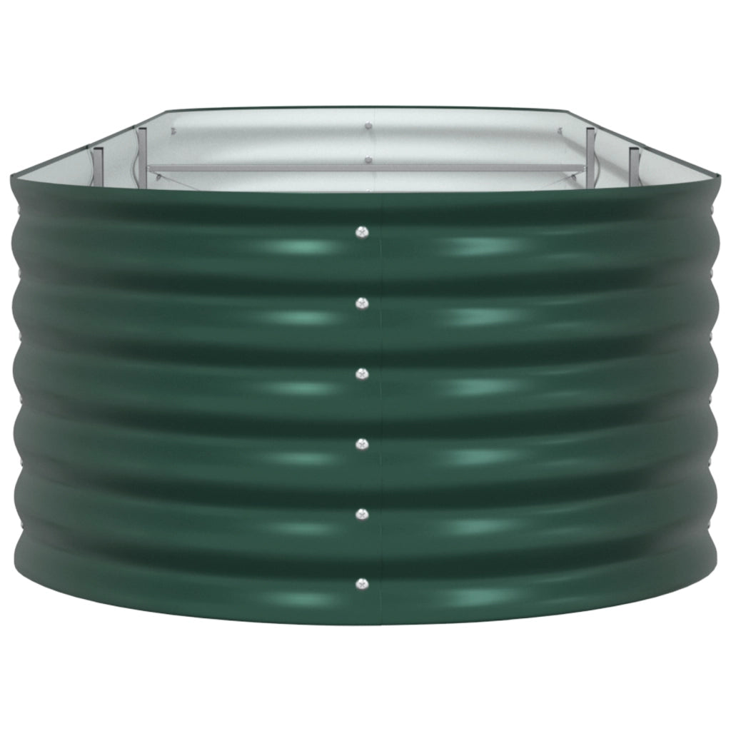 Letto da Giardino Rialzato Verde 320x80x44 cm in Acciaio Galvanizzato