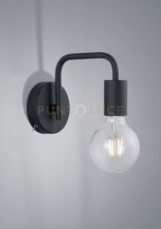 DIALLO APPLIQUE TUBO METALLO NERO H.15CM 1 LUCE ATTACCO E27