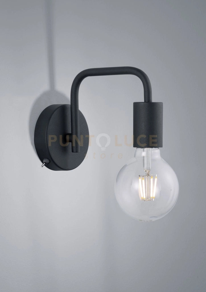 DIALLO APPLIQUE TUBO METALLO NERO H.15CM 1 LUCE ATTACCO E27