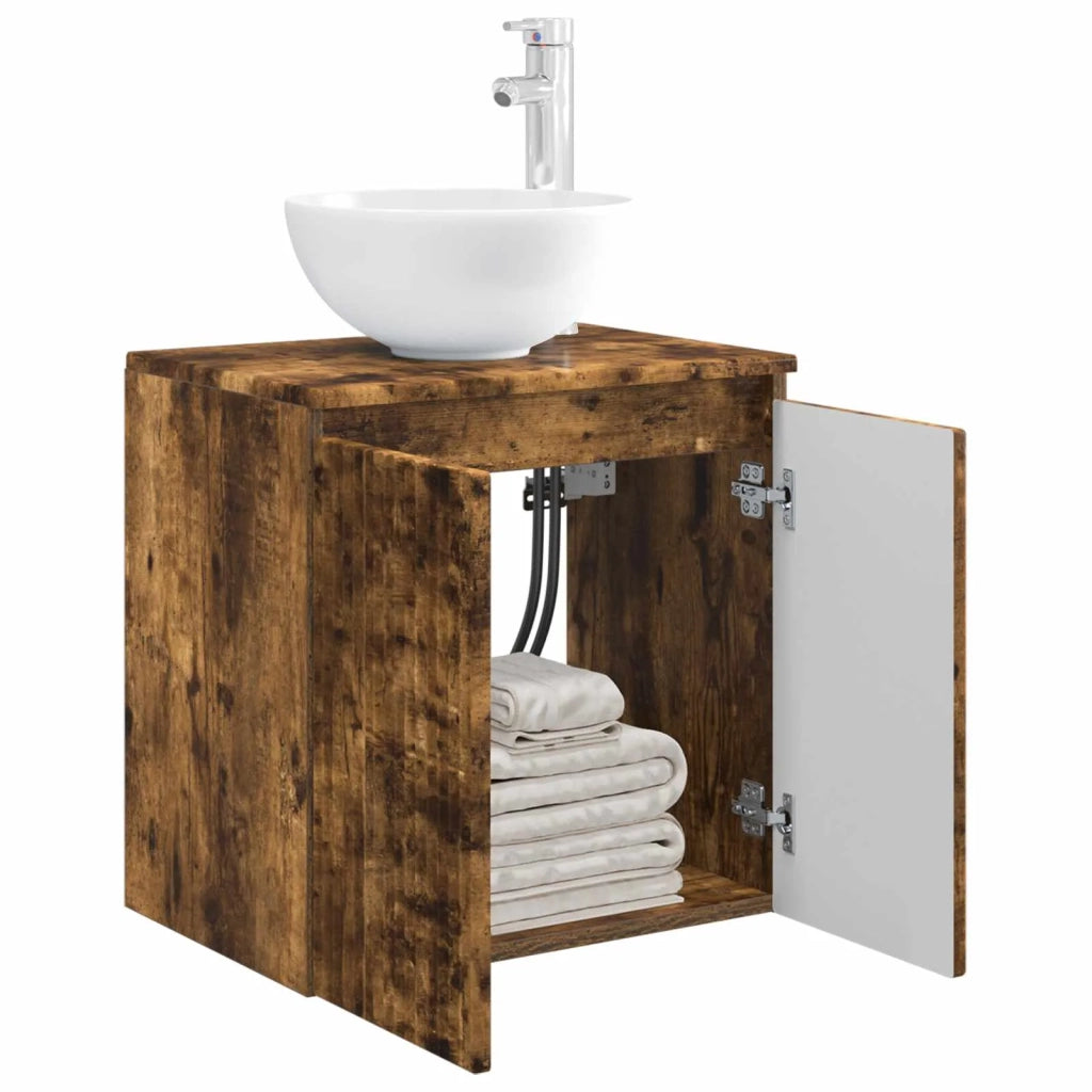 Mobile Lavabo da Parete Rovere Fumo 49,5 x 35 x 63 cm
