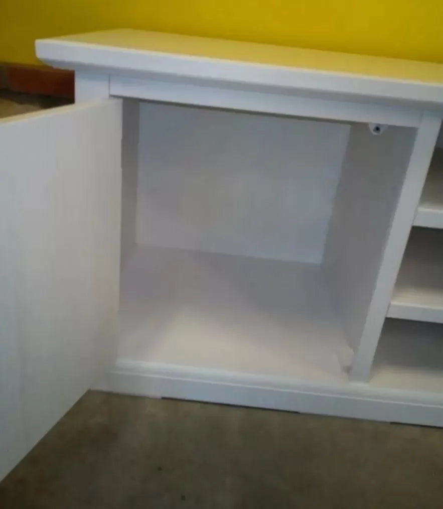Porta tv 2 ante in legno shabby bianco 160x46x56 (1365) - Mobili 2G