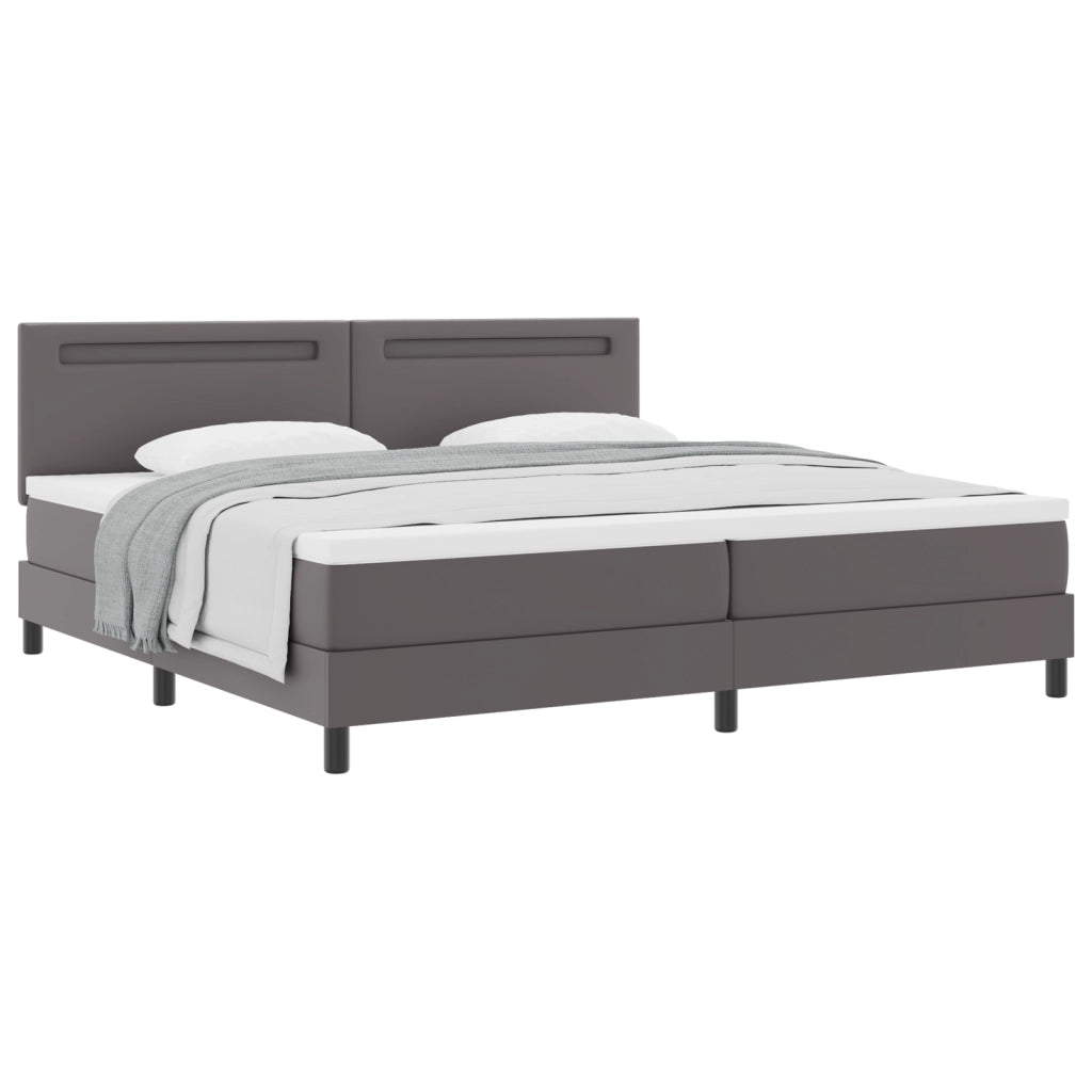 Letto a molle  con materasso Grigio 200x200 cm Similpelle