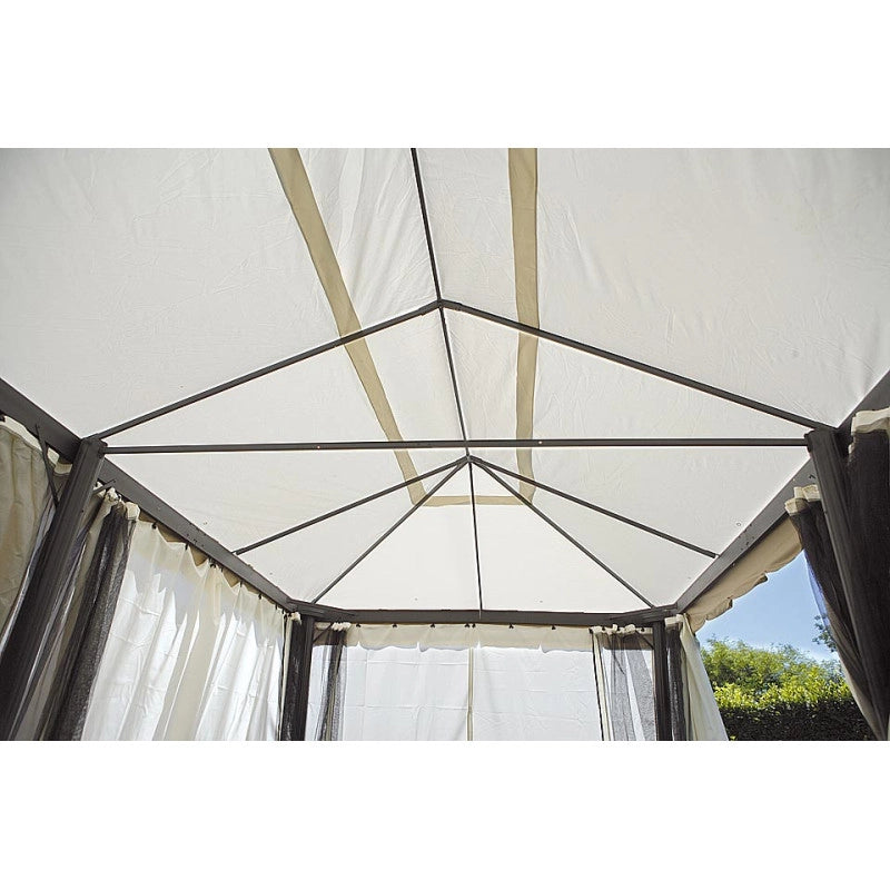 Gazebo rettangolare MOIA in alluminio da 6x3m con tende laterali