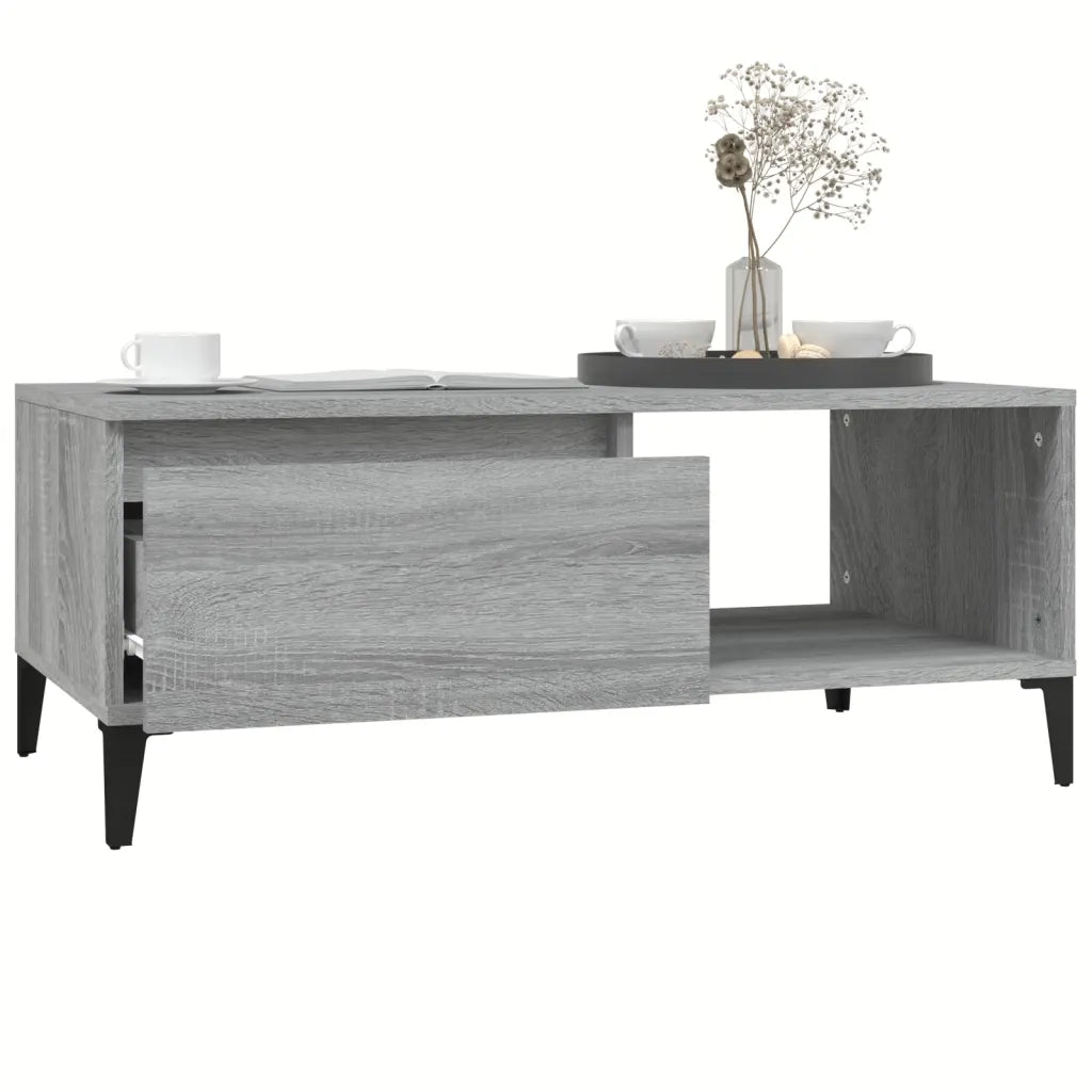 Tavolino Salotto Grigio Sonoma 90x50x36,5 cm Legno Multistrato cod mxl 26449