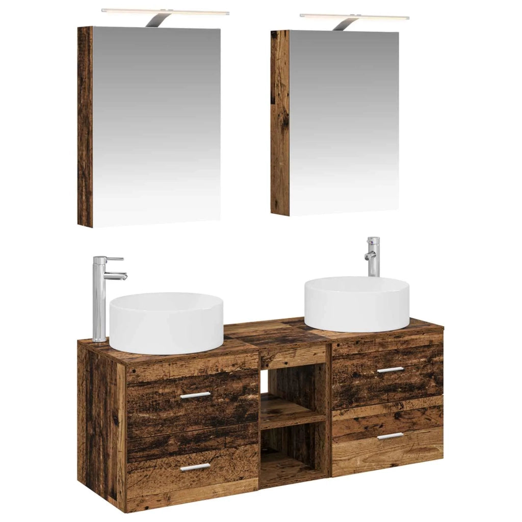 Set di mobili per il bagno 5 pcs Legno antico 3407077