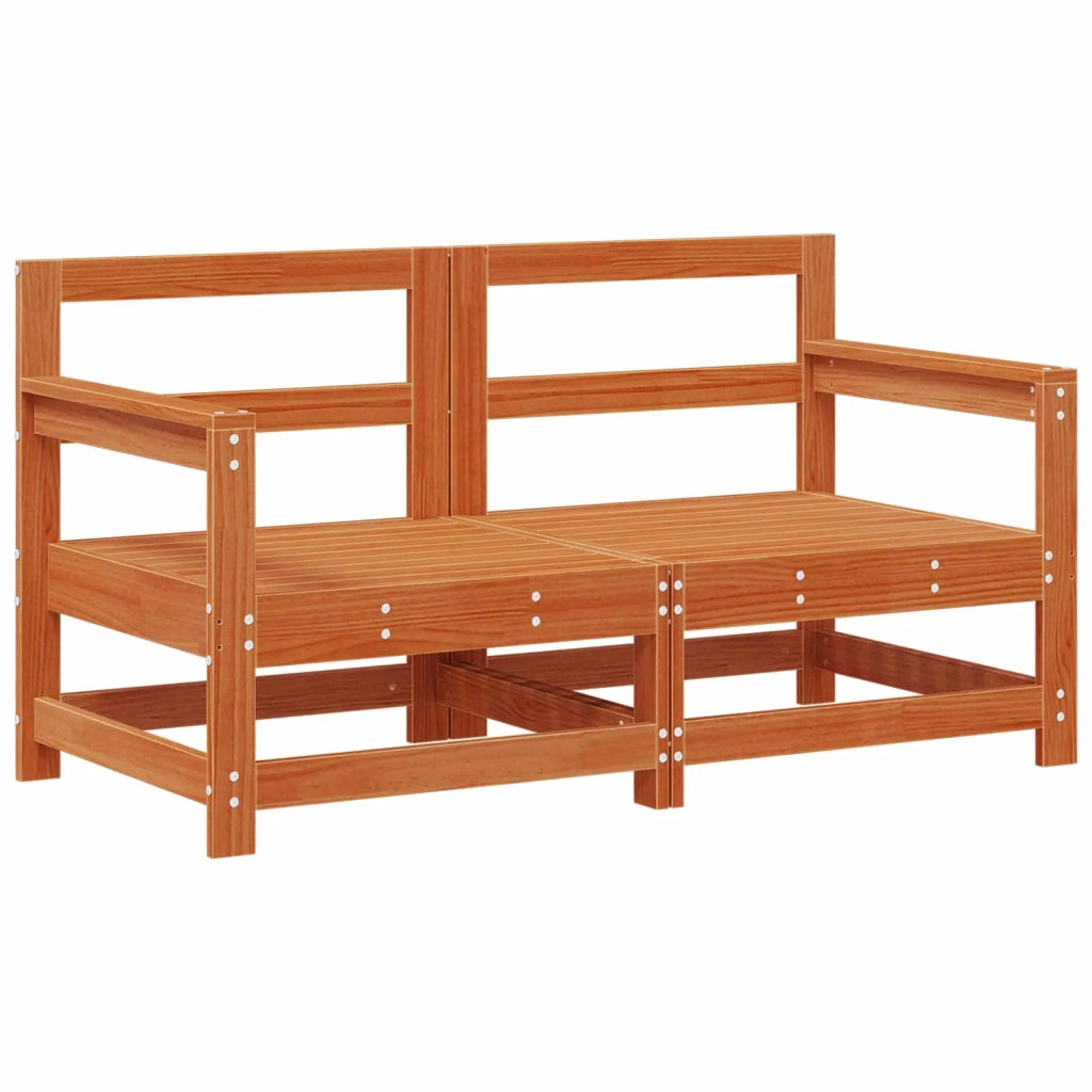 2 Pezzo Divano Angolare da Giardino-Sofa da giardino Legno Massello di Pino