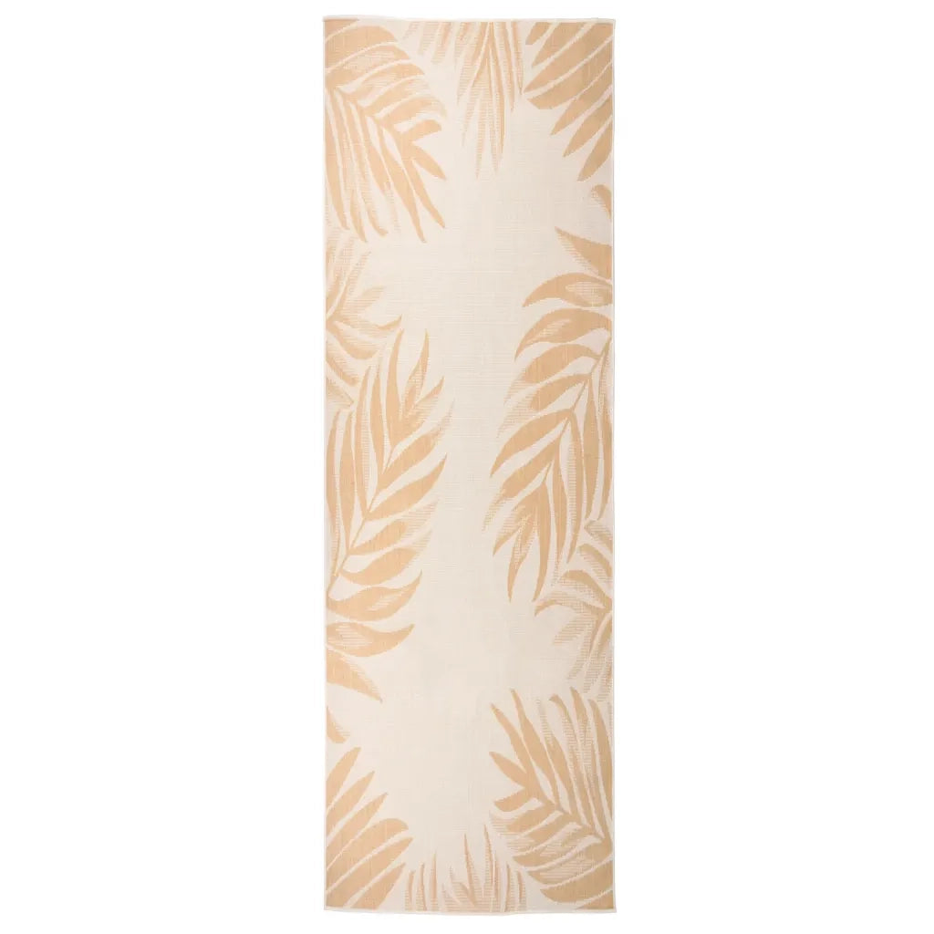 Tappeto da Esterni a Tessitura Piatta 80x250 cm Motivo a Foglie cod mxl 63882