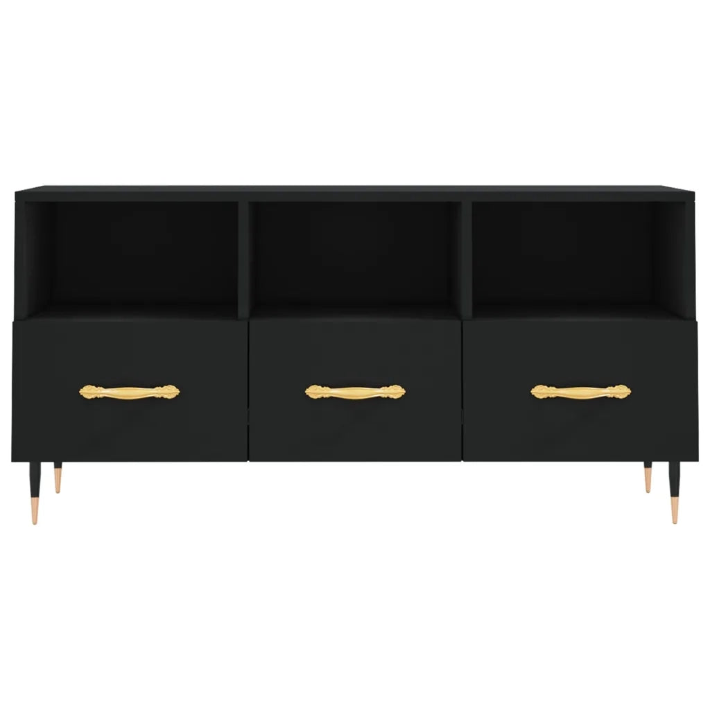 Mobile Porta TV Nero 102x36x50 cm in Legno Multistrato 829013