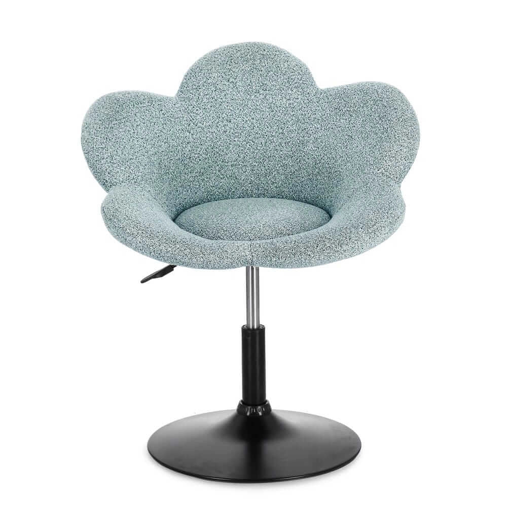 Set di 2 Poltroncine Girevoli Regolabili in Tessuto Bouclé con Base Cromata - BLOOM