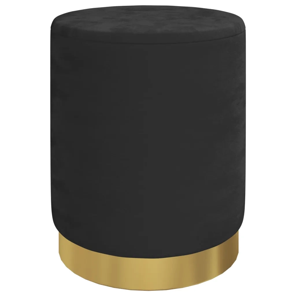 Sgabello Rotondo con Contenitore Nero in Velluto 31 x 37 cm