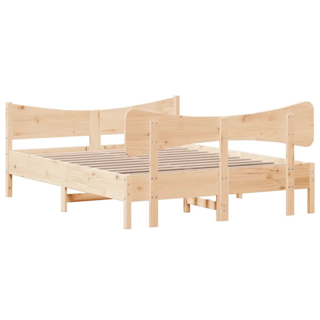 Letto senza Materasso 135x190 cm in Legno Massello di Pino 3216396