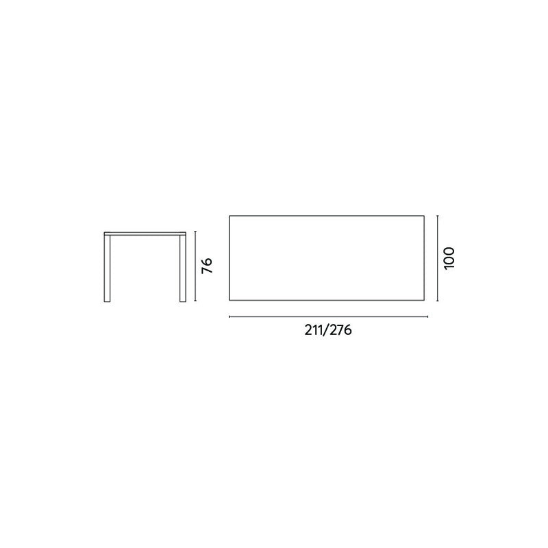 Tavolo Arenzano 211/276 Alluminio Antracite Top Alluminio Effetto Legno Moia