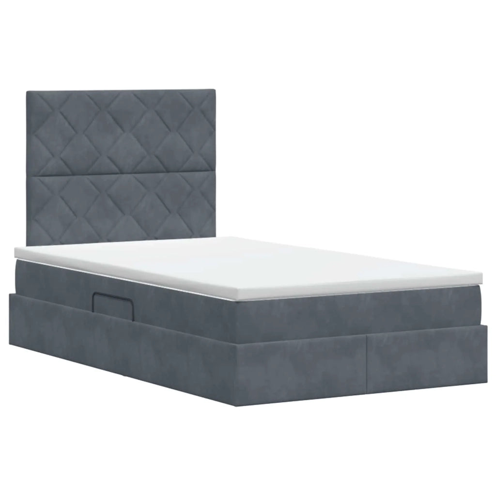Letto con contenitore e materasso Grigio Scuro 120 x 200 cm 3459742