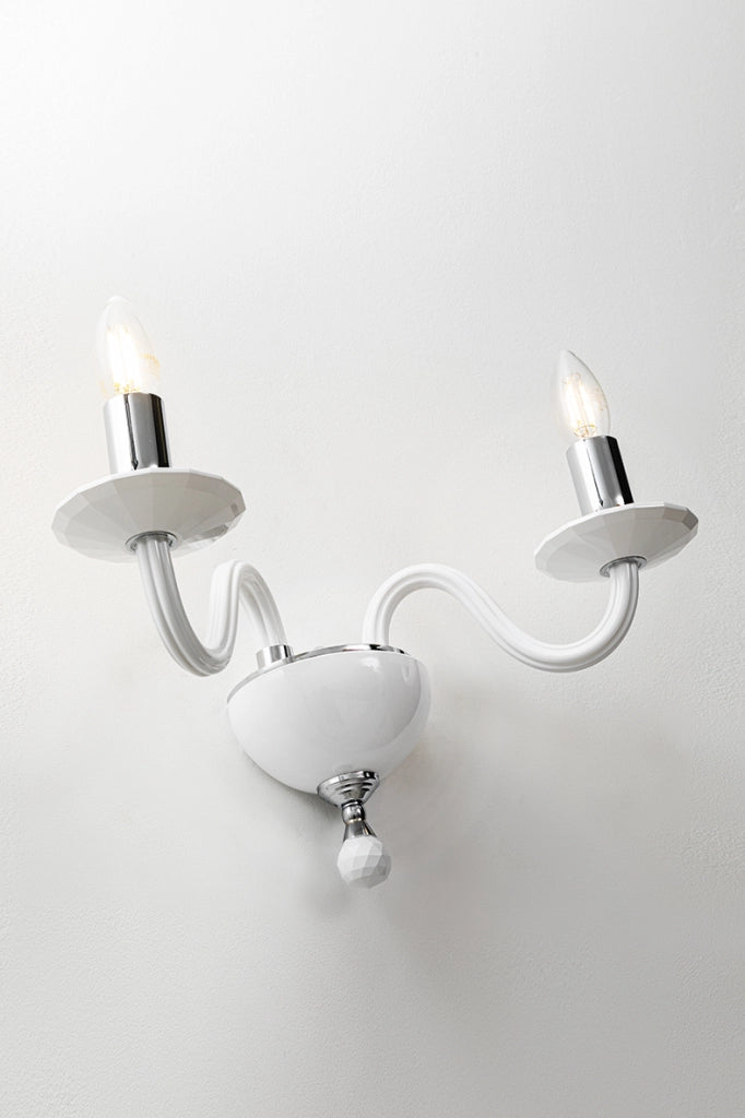 Applique Cristelle in Vetro Ottanio, Attacco E14 IP20, Design Classico con Dettagli in Cristallo Ottico - Rossini Illuminazione