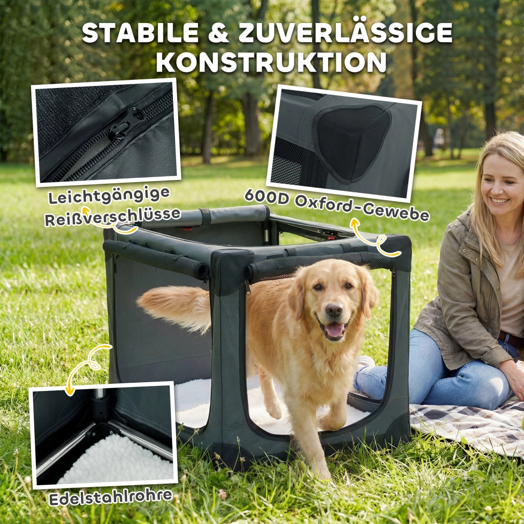 Casetta per cani pieghevole ¨C zephmum ¨C verde militare