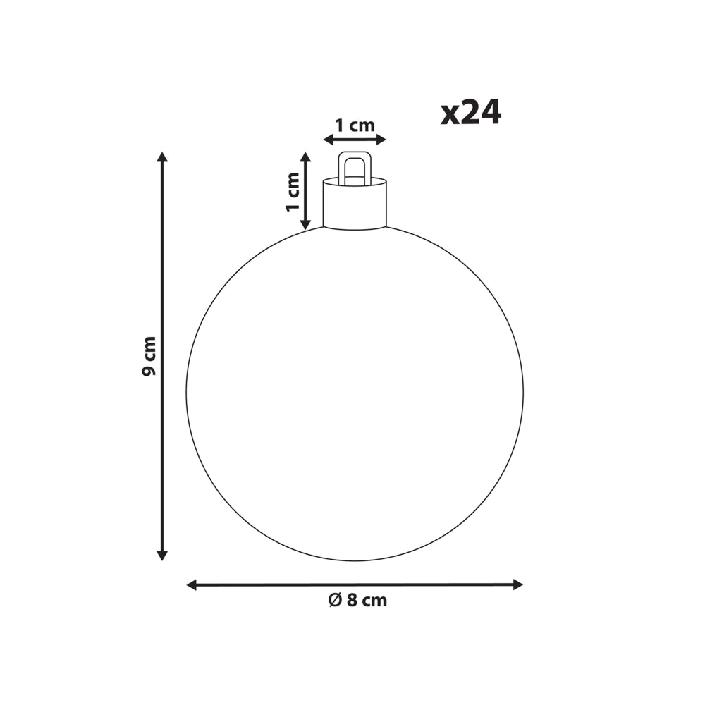 Set di 24 palline di Natale in plastica viola Decorazioni da appendere Palline di Natale in stile moderno Effetto olografico