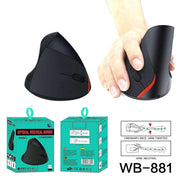 Trade Shop - Mouse Verticale Wireless Ergonomico Polso Gomito Tennista Tunnel Carpale 6 Tasti -