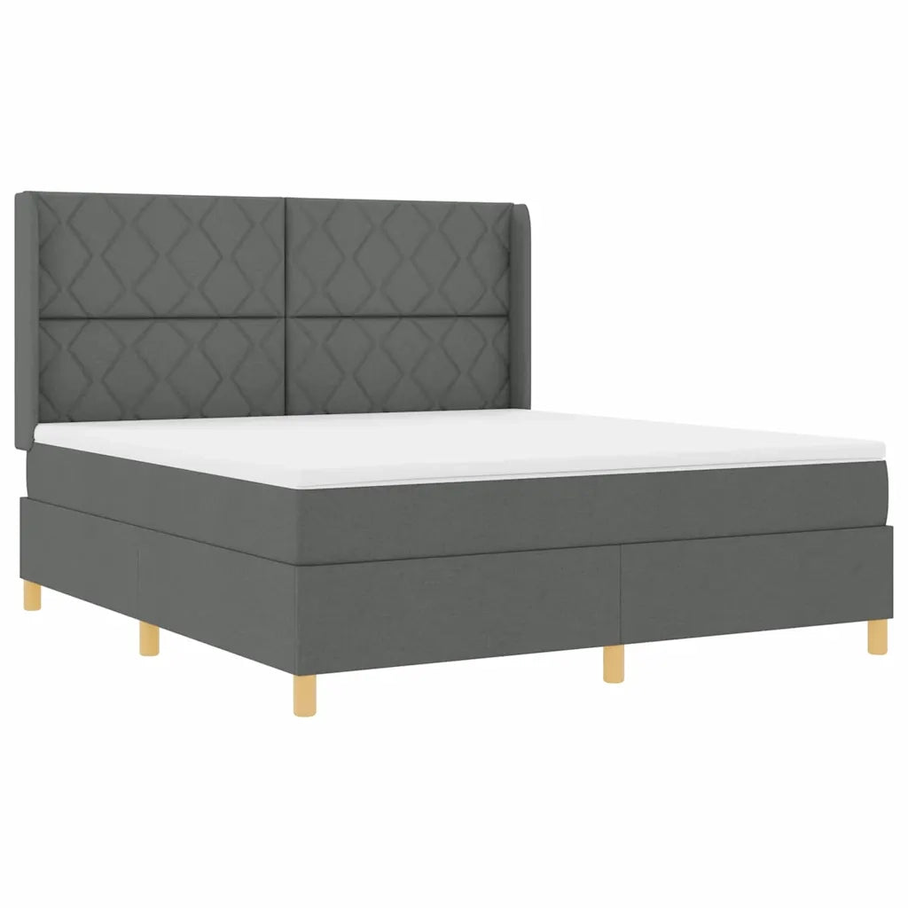 Letto a molle con materasso Grigio 180 x 200 cm Tessuto 3343771