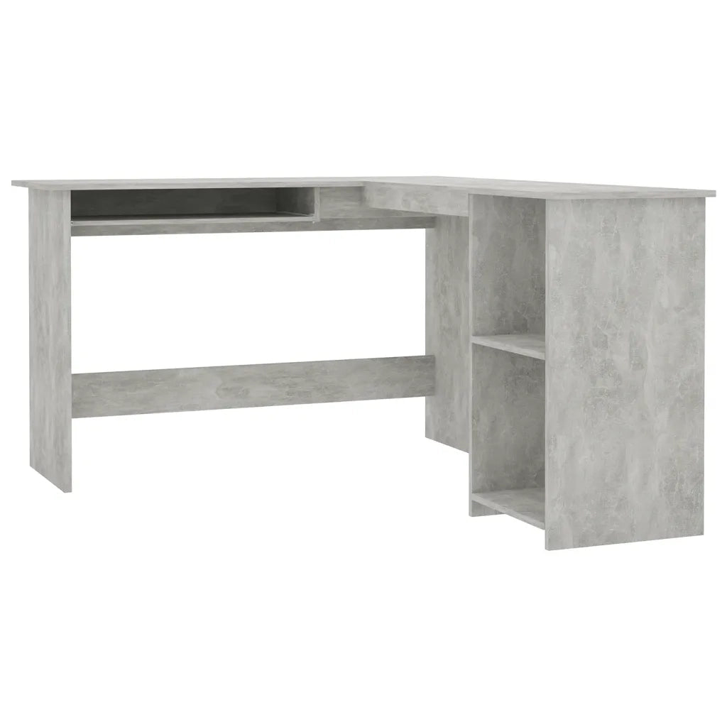Scrivania Angolare a L Grigio Cemento 120x140x75cm Multistrato 800751