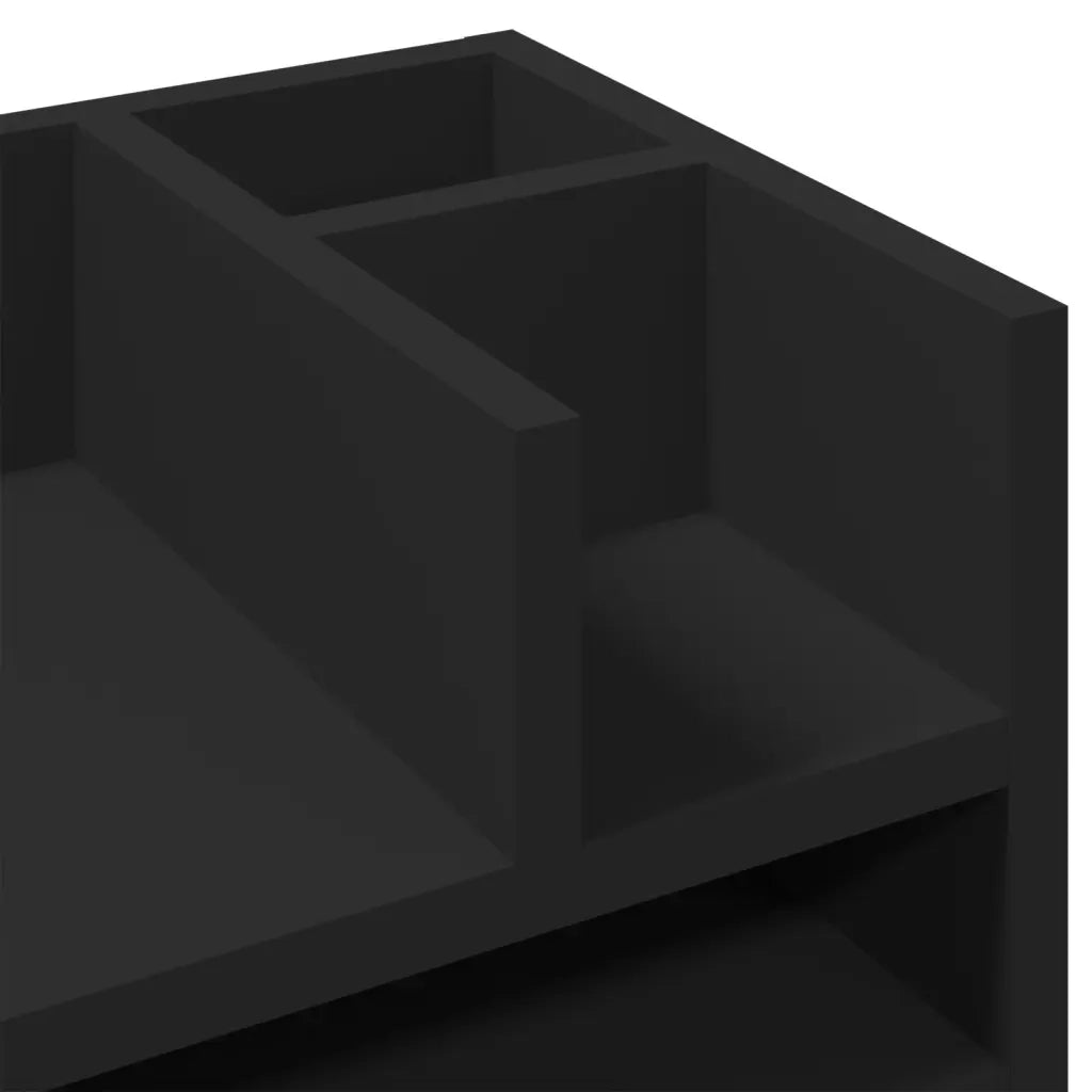 Organizer da Scrivania Nero 44,5x24x25 cm in Legno Multistrato 848039