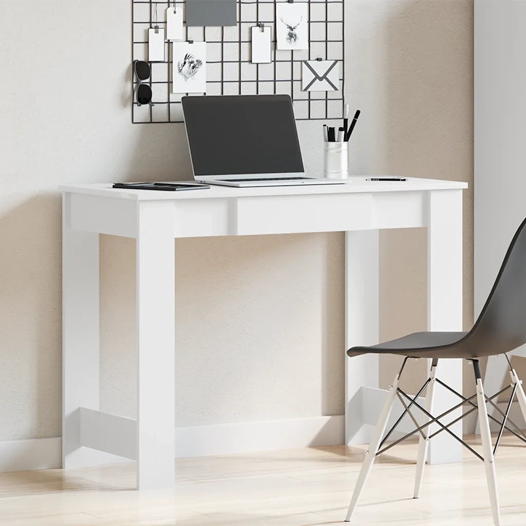 Scrivania-Scrivanie per ufficio e studio-Scrittoio Bianca 100x45x75 cm in Legno Multistrato