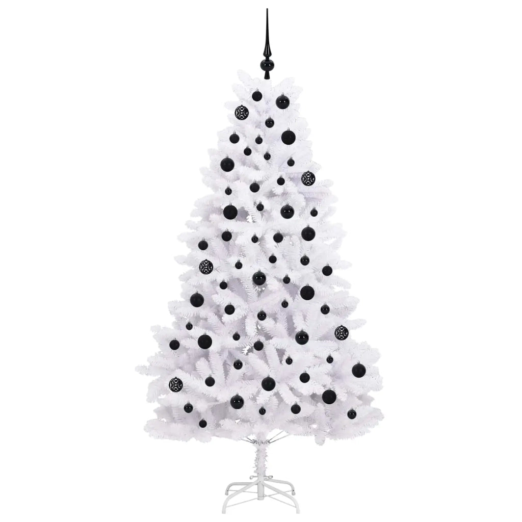 Albero di Natale Artificiale con Rami Pieghevoli Bianco 180 cm