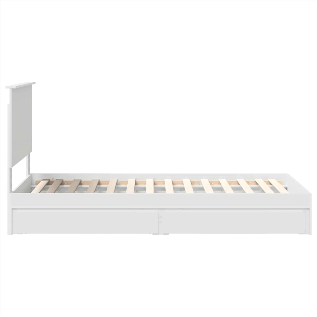 Letto con Contenitore Bianco 75 x 190 cm Legno multistrato