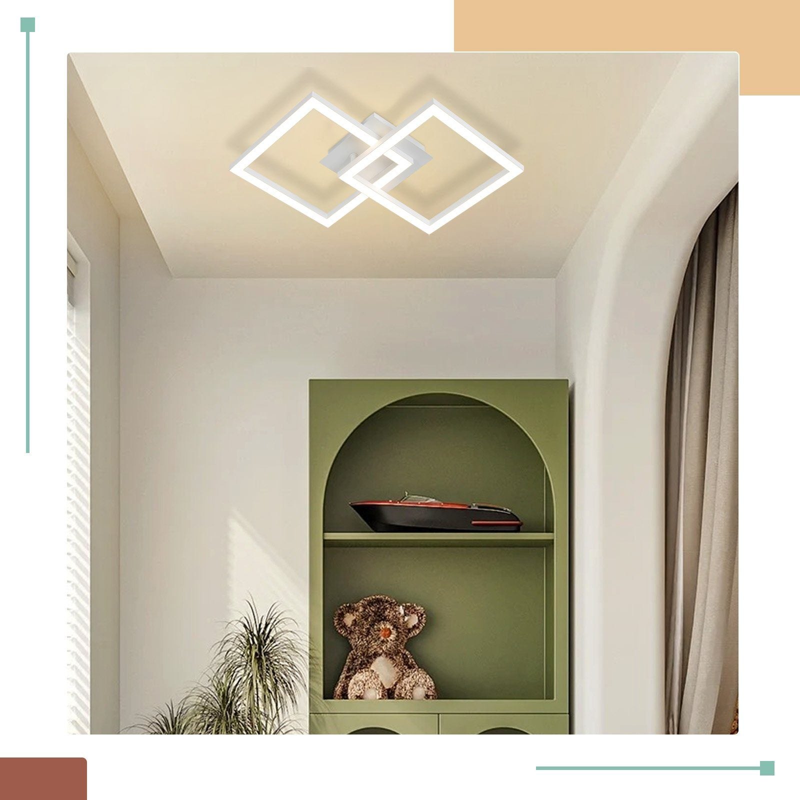 ZMH Lampada da soffitto a LED 24W bianco caldo per cucina e interni