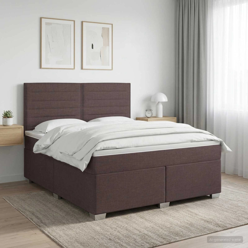 Letto box spring con materasso Marrone Scuro 160 x 200 cm 3453440