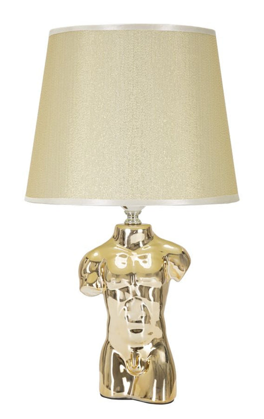 Lampada da Comodino Glam Man 25x42,5x25 cm in Ceramica Oro