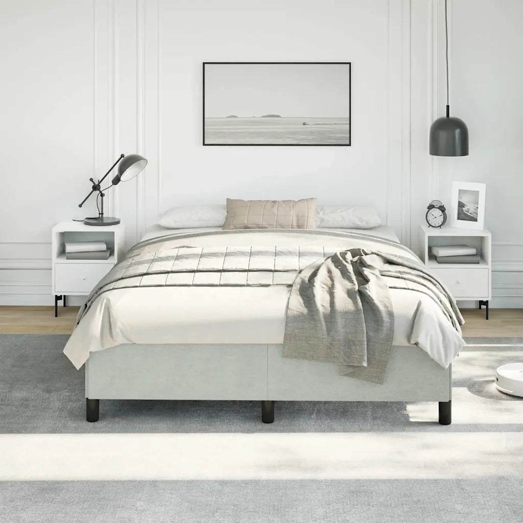 Struttura letto senza Materasso Grigio Chiaro 137x190 cm Velluto integrale 347354